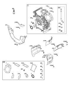 Cylinder Group Diagram and Parts List for 54E177-0002-J1  Briggs and Stratton Engine